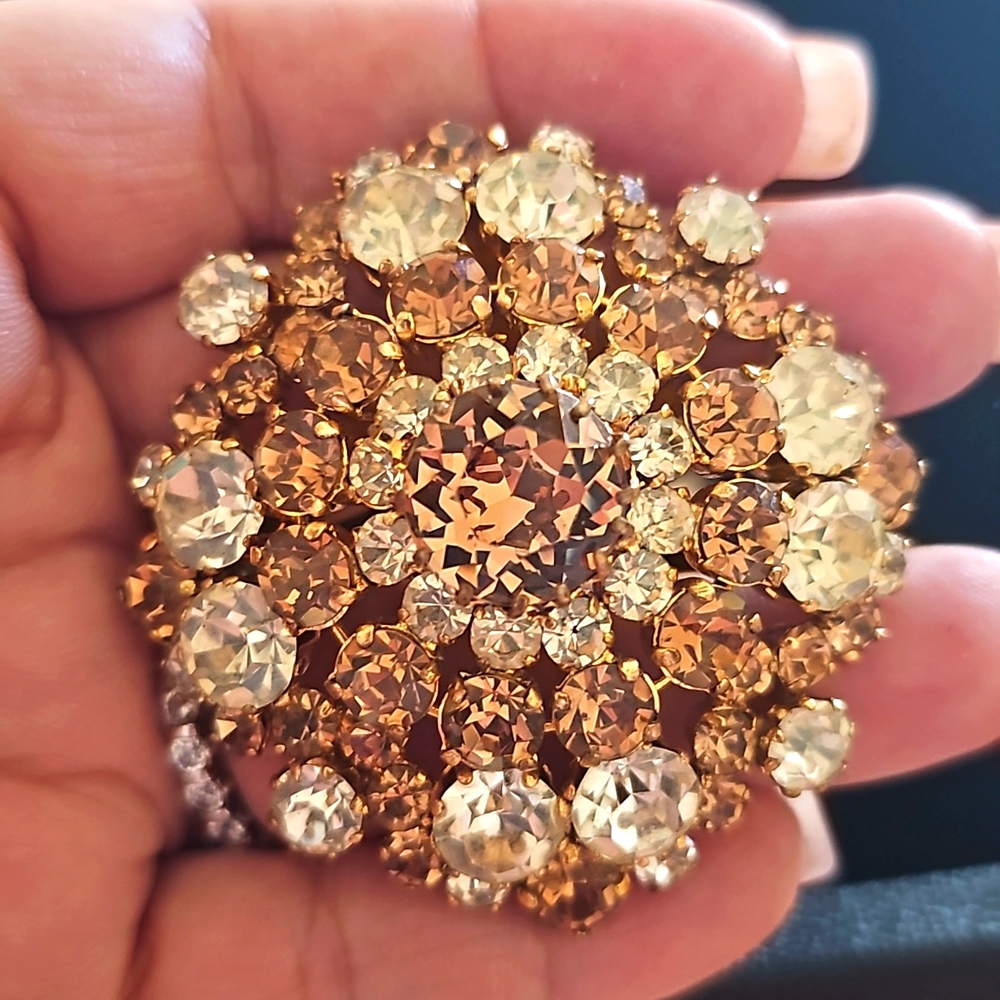 Vintage Austrian Rhinestone Dome Brooch
